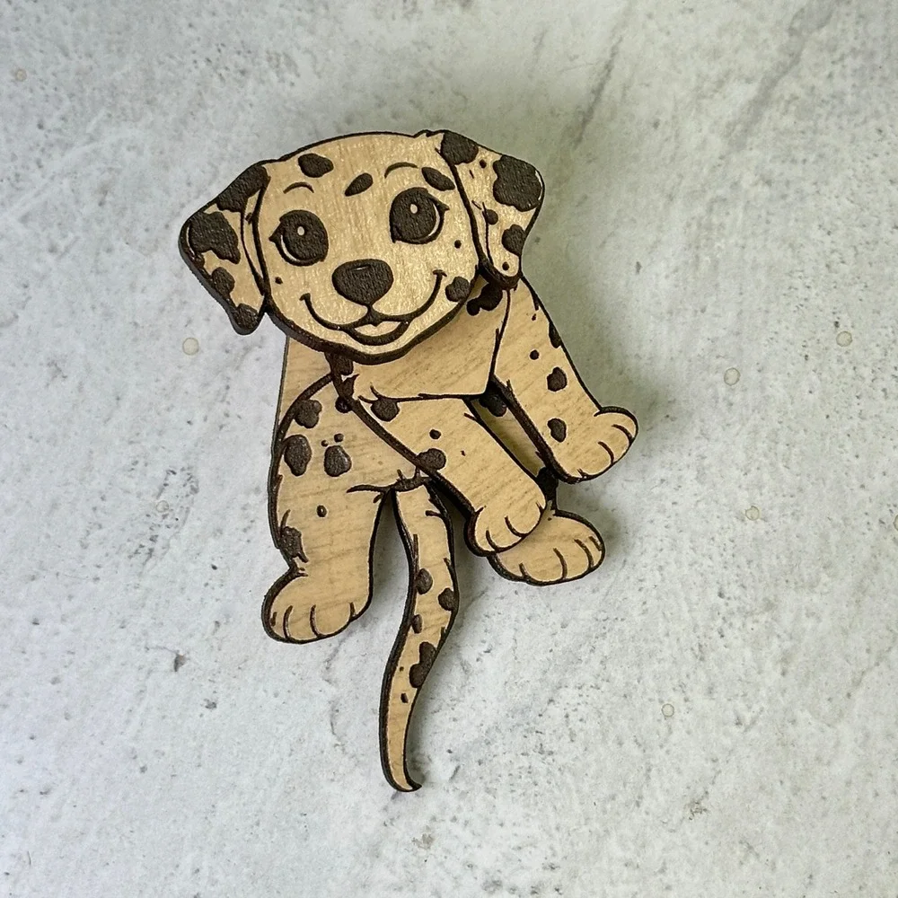 Dalmatian Puppy Dog Moving Parts Magnet Cute Animal Firehouse Dog Handmade